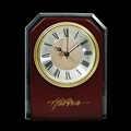 Roman Numeral Wood Clock with Glass Trim